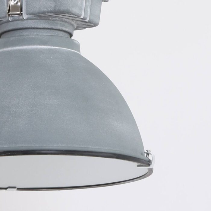 Industriële hanglamp industrie glas 40cm MEXLITE - 7881GR - Industrie lamp - industriële hanglamp - Mexlite - Fender - Industrieel - Trendy - Grijs Lichtgrij s- Metaal Glas