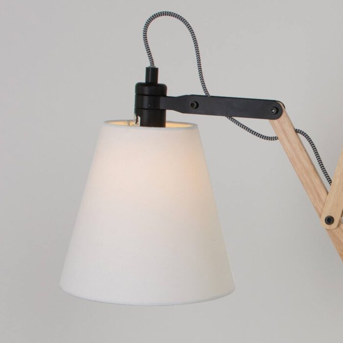 Wandlamp - Bureaulamp - Industrieel - 1-lichts. Schaar Hout MEXLITE - STEINHAUER
