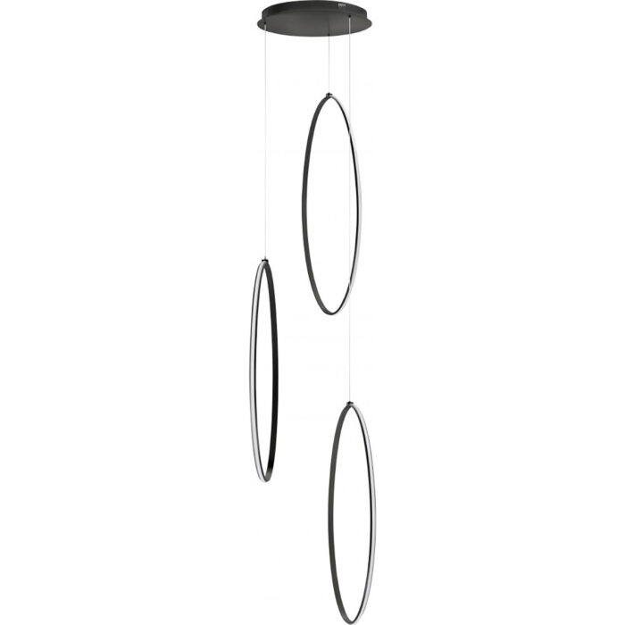 Hanglamp Olympia Oval 96W LED 2700K Zwart groot dimbaar - Serie Olympia - High Light - H580201