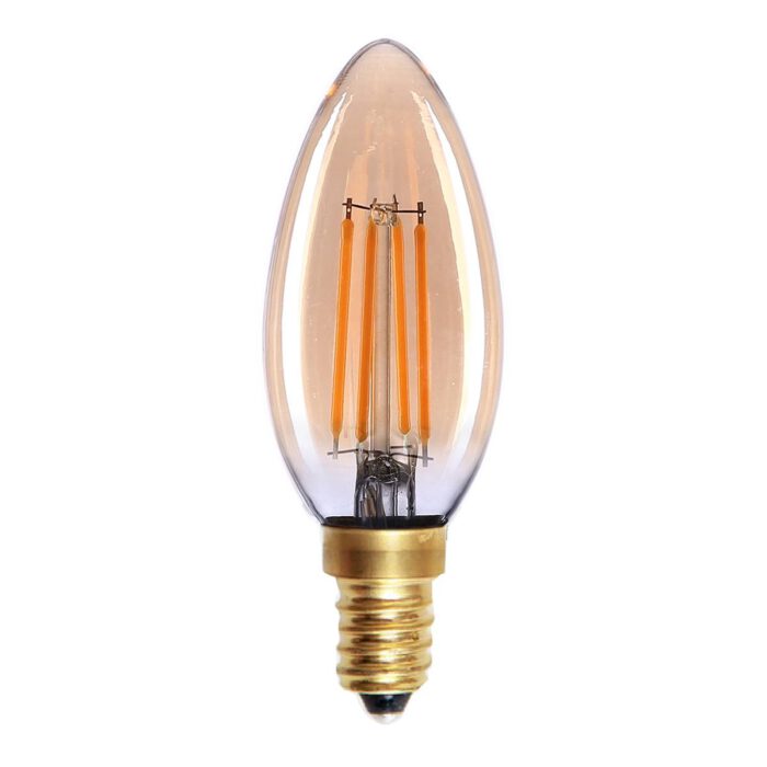 Kaarslamp LED Filament 4W Amber dimbaar E14 - Serie Led - LED lamp - LED peer - High Light - L251036