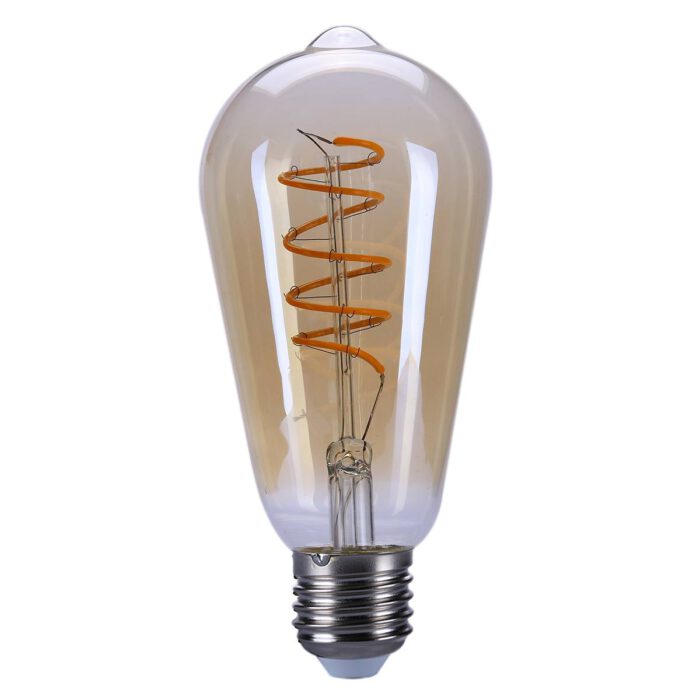 Edison St - 64 LED  4W Filament Amber dimbaar E27 - Serie Edison LED - LED lamp - LED peer - High Light - L252136