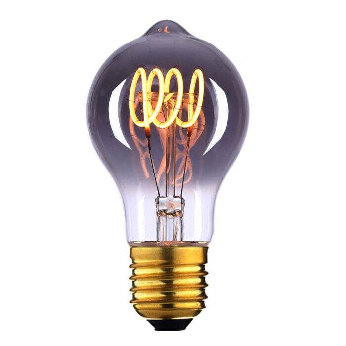 LED spiraal 9W DIM lamp - voor standaardlamp E27 fitting - 9 Watt - Smoke -  Duurzaam - decoratief en dimbaar met LED dimmer -  Kelvin 2700 - Lumen 810 -  HIGH LIGHT -  Deze LED lichtbron is ook verkrijgbaar in de kleur Amber -  Ten opzichte van Smoke geeft Amber meer licht -  L2600 - 19