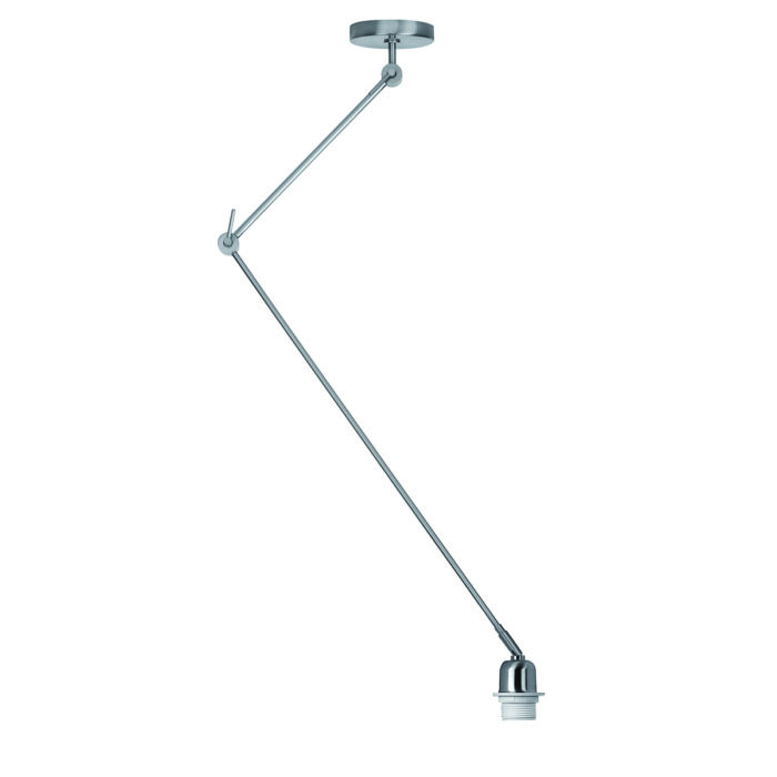 Hanglamp - plafondlamp - Rod lang E27 Nikkel-mat zonder kap - Serie Rod - High Light - P608930