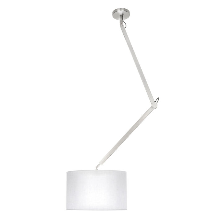 Hanglamp - plafondlamp - Robuust lang E27 Nikkel Mat zonder kap - Serie Robuust - Plafondlamp - Hanglamp - High Light - P628830