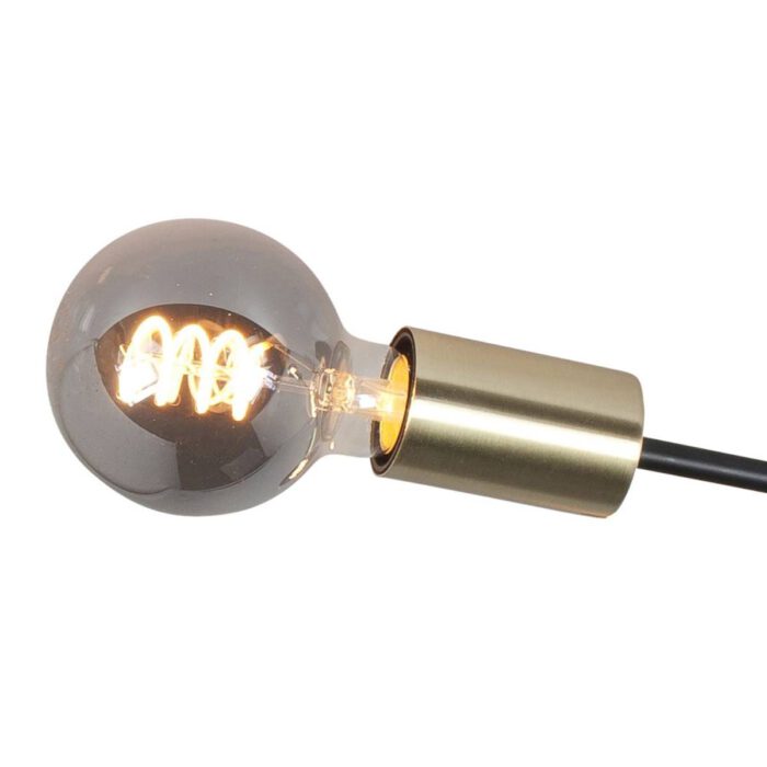 Plafondlamp Sticks - 4-lichts - goud en zwart - hoogte 15 cm - Ø 45 cm - E27 - 4*60W - HIGH LIGHT