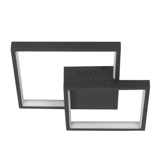 Plafondlamp - plafonnier Piazza -  Moderne plafondlamp mat zwart - 32 cm lang - 32 cm breed en 6
