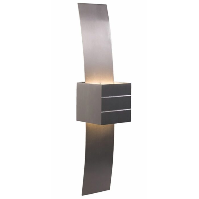 Wandlamp aluminium 1-lichts "GyhumII" 40 cm hoog golf/kubus exclusief G9 40W - ART DELIGHT - WL GYHUMII ALU