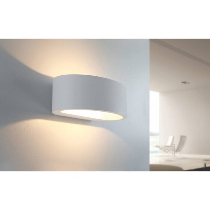 Badkamer of buiten wandlamp wit 1-lichts "Sharp" 19cm breedte - IP54 LED 7 -2W 2700K 830lm - ART DELIGHT - WL SHARP WI