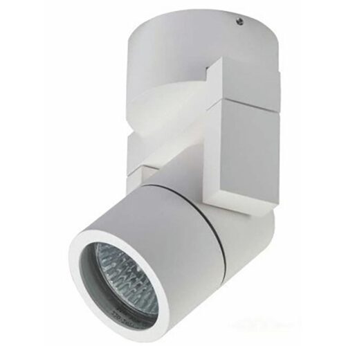 Spot plafondlamp of wandlamp voor buiten onder overkapping of voor in de badkamer - IP54 - wit - 1-lichts - GU10 - "Single" spot Ø7cm - ART DELIGHT - WL SINGLE WI