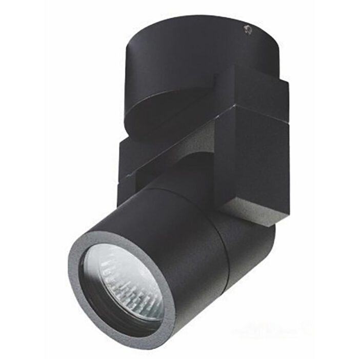 Spot plafondlamp of wandlamp voor buiten onder overkapping of voor in de badkamer - IP54 - zwart - 1-lichts - GU10 - "Single" spot Ø7cm - ART DELIGHT - WL SINGLE ZW