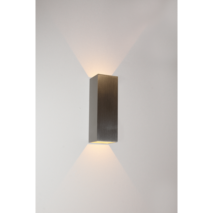 Buiten wandlamp - badkamer wandlamp - up&down verlichting - aluminium "Vegas" 5x5x15cm IP65 LED 2x1 -5W 2700K 2x175lm - ART DELIGHT - WL VEGAS150 ALU