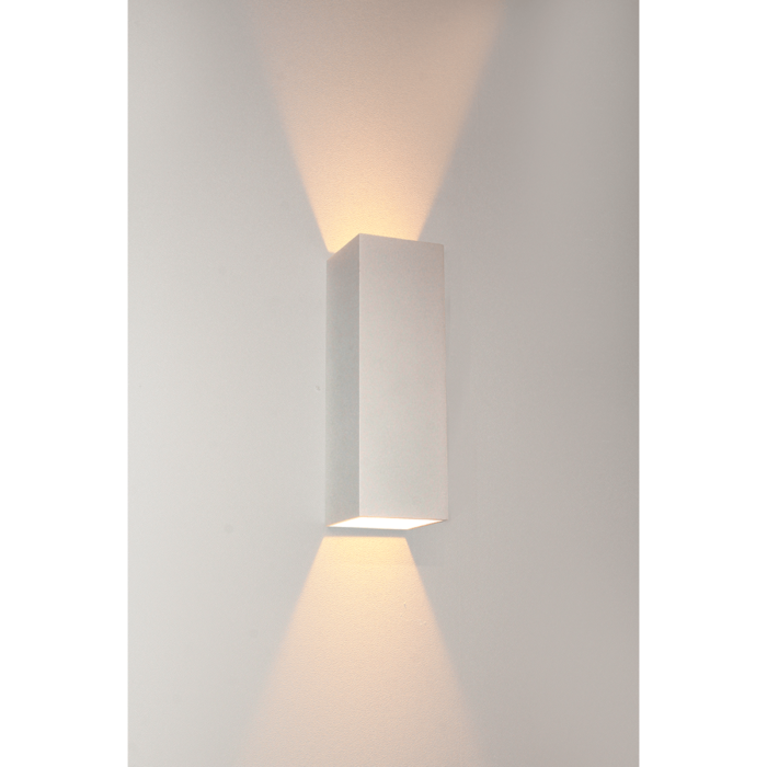 Buiten wandlamp - badkamer wandlamp - up&down verlichting - wit "Vegas" 8x8x25cm IP65 dimbaar LED 2x4W 2700K 2x360lm - ART DELIGHT - WL VEGAS250 WI