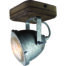 Industriële spot voor plafond en wand. Opbouwspot. 1-lichts Spot 'Woody' Galva/hout FREELIGHT - PL 5201 GV
