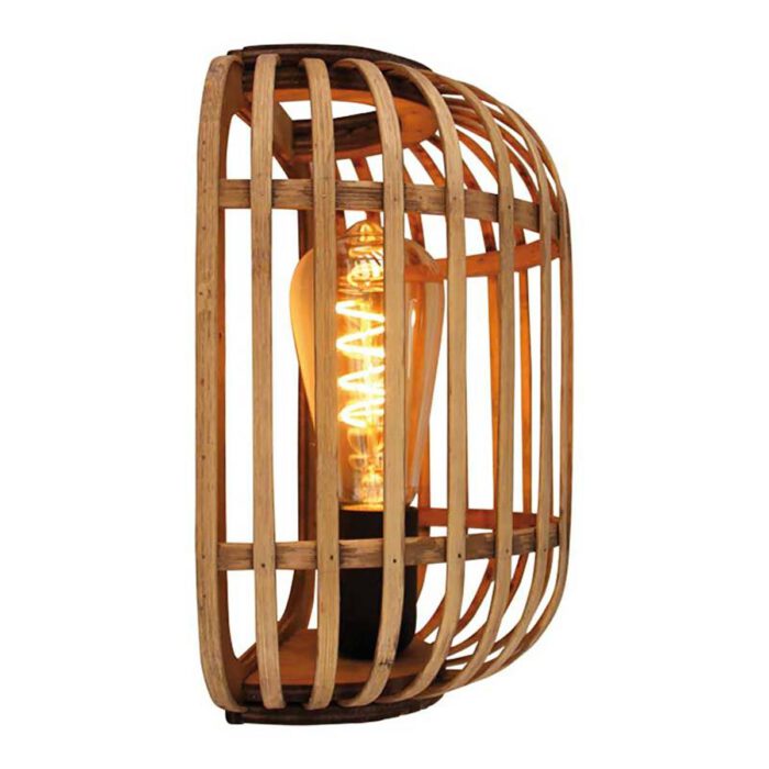 Wandlamp Treccia hout bruin 1-lichts FREELIGHT - W5401H