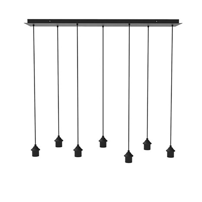 Plafondlamp zwart 120x30CM inclusief - 7 pendels - ART DELIGHT