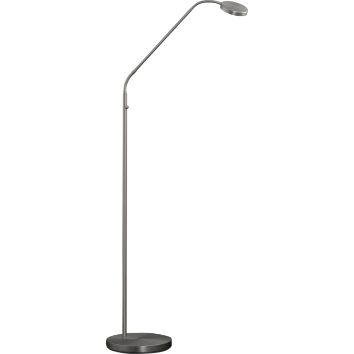 Vloerlamp Big Denia Flex - mat nikkel - hoogte 150 cm - max wattage 9 - 1400 lumen - 2700-2200 kelvin - inclusief push-dimmer - MASTERLIGHT