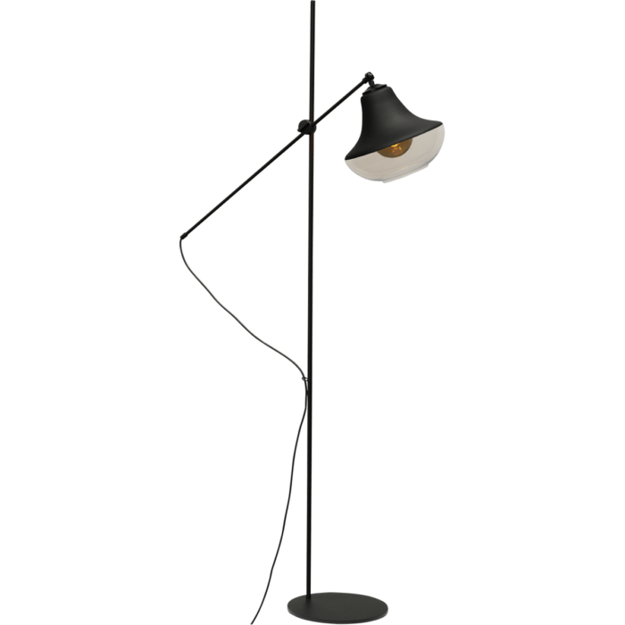 Vloerlamp Opaco 1-lichts hoogte 161cm mat zwart + glas smoke 62270-05-5 - MASTERLIGHT
