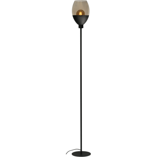 Vloerlamp Opaco 1-lichts zwart hoogte 179cm + glas smoke 62270-05-4 - MASTERLIGHT