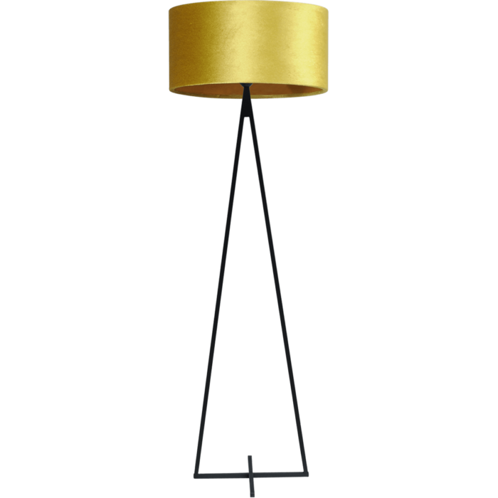 Vloerlamp Cross Triangle zwart structuur hoogte 158cm inclusief gele lampenkap Artik yellow 52/52/25 - MASTERLIGHT