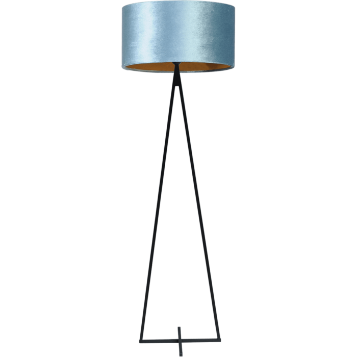 Vloerlamp Cross Triangle zwart structuur hoogte 158cm inclusief blauwe lampenkap Artik blue 52/52/25 - MASTERLIGHT