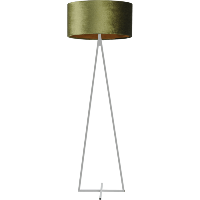 Vloerlamp Cross Triangle wit structuur hoogte 158cm inclusief groene lampenkap Artik green 52/52/25 - MASTERLIGHT