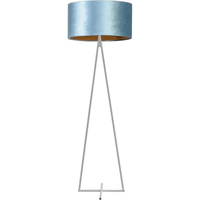 Vloerlamp Cross Triangle wit structuur hoogte 158cm inclusief blauwe lampenkap Artik blue 52/52/25 - MASTERLIGHT
