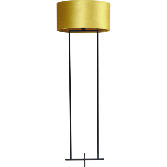 Vloerlamp Cross Rectangle zwart structuur hoogte 158cm inclusief gele lampenkap Artik yellow 52/52/25 - MASTERLIGHT