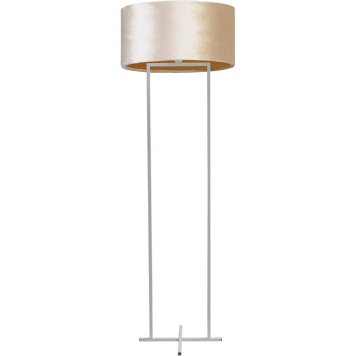 Vloerlamp Cross Rectangle wit structuur hoogte 158cm inclusief zandkleurige lampenkap Artik sand 52/52/25 - MASTERLIGHT