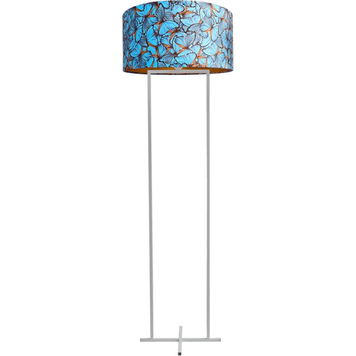 Vloerlamp Cross Rectangle wit structuur hoogte 158cm inclusief lampenkap met butterflymotief Artik butterfly 52/52/25 - MASTERLIGHT