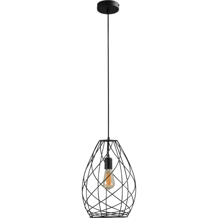 Hanglamp Cesto Ø30x41cm zwart structuur