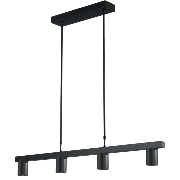 Hanglamp Bounce zwart/zwart 4-lichts - breedte 100cm - exclusief 4x GU10 - MASTERLIGHT