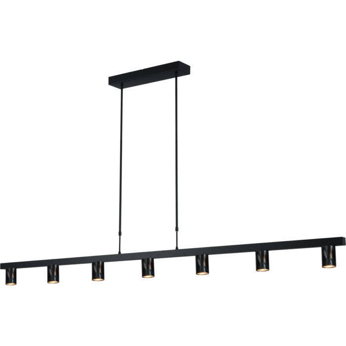 Hanglamp Bounce zwart/dappled oil 7-lichts - breedte 180cm - exclusief 7x GU10 - MASTERLIGHT