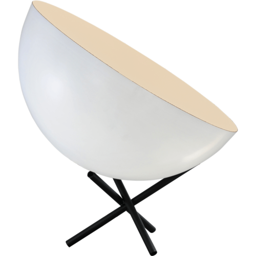 Industriële tafellamp Larino Ø40cm wit buitenkant E27